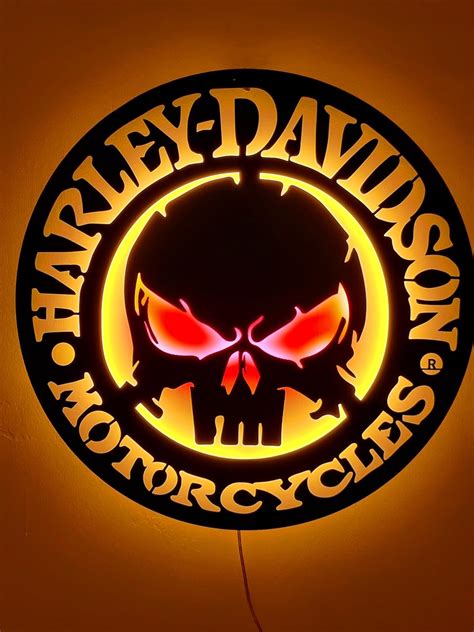 Amazon Harley Metal Led Wall Sign METAL Lighted Harley Harley