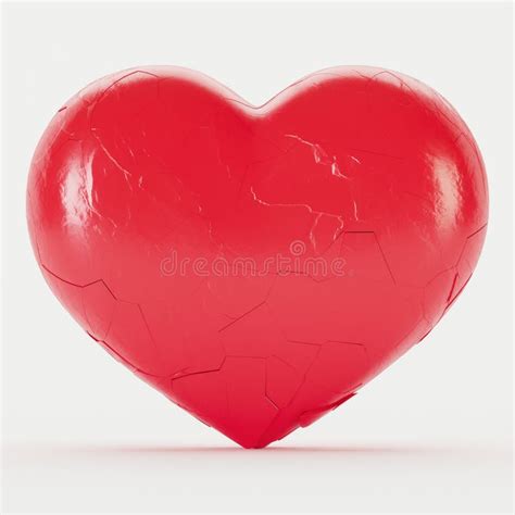 Broken Red Heart On A White Background Stock Illustration Illustration Of Health Decoration