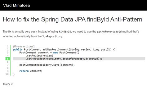 The Spring Data JPA FindById Anti Pattern Vlad Mihalcea