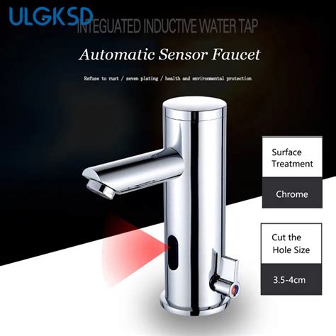 ULGKSD Bathroom Basin Faucet Automatic Sensor Faucet Touch Less Mixer Tap Hot Cold Battery Power