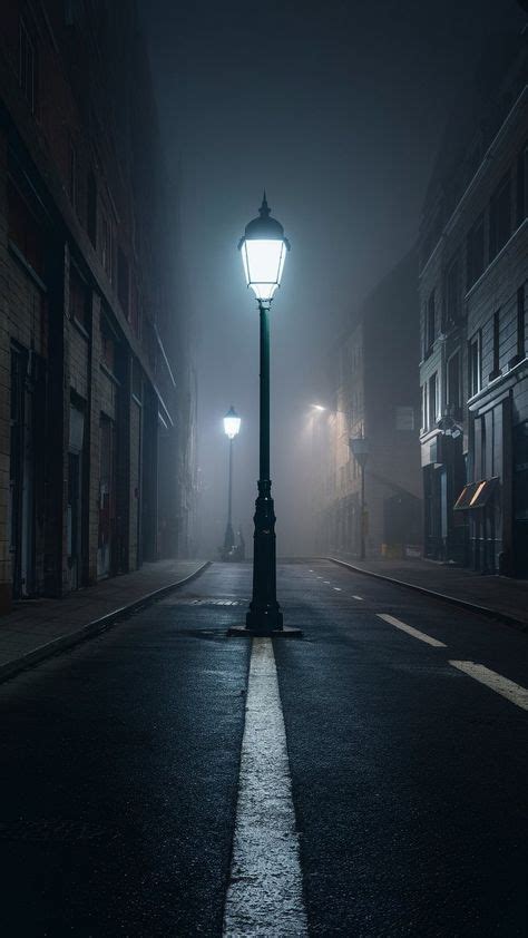 Street Lamp In The Fog At Night