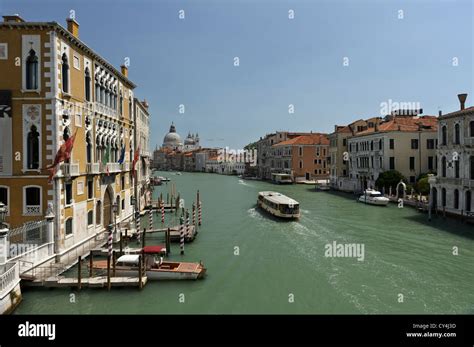 Daily Traffic On The Grand Canal And The Church Of The Santa Maria