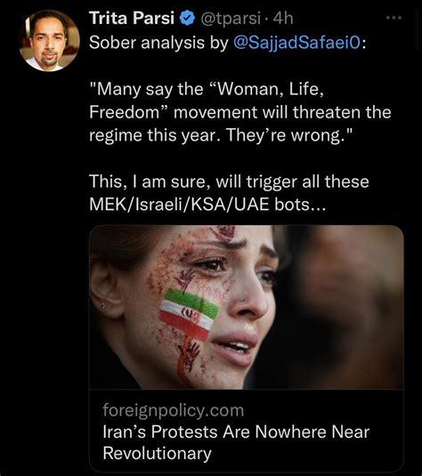 Trita Parsi Tweets An Article Written By A Regime Members Son And Calls