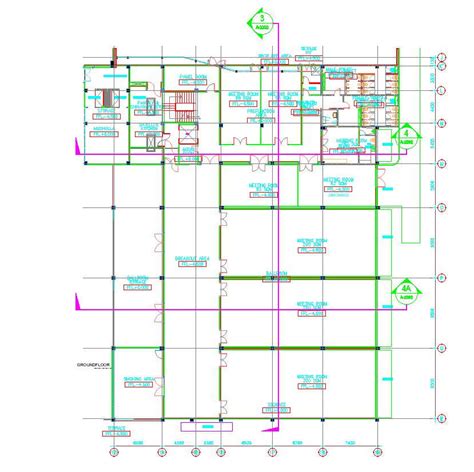 Commercial Building Column Layout Plan Free Download Autocad Drawing Nbkomputer