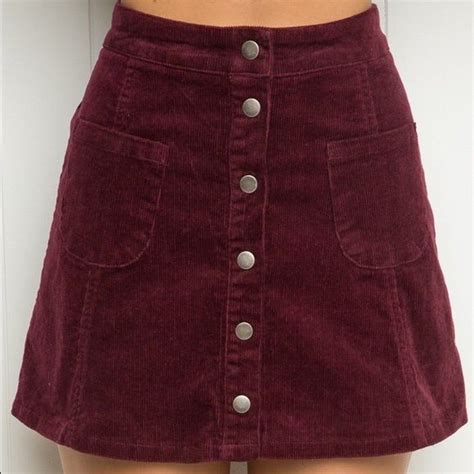 1970s Style Corduroy Skirt Skirts Corduroy Skirt Maroon Skirt