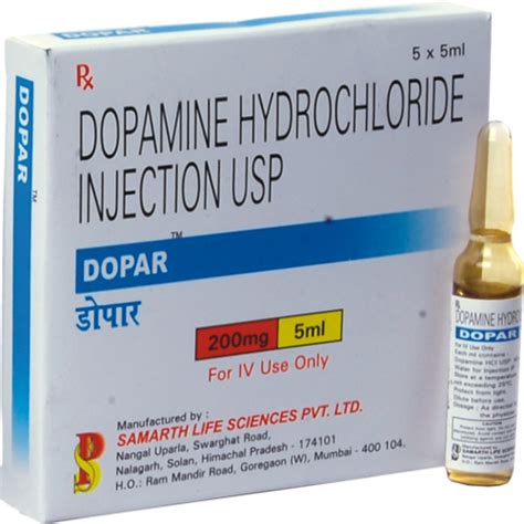 Dopamine Hcl Injection 40mgml 5ml At Rs 30vial Rahate Colony