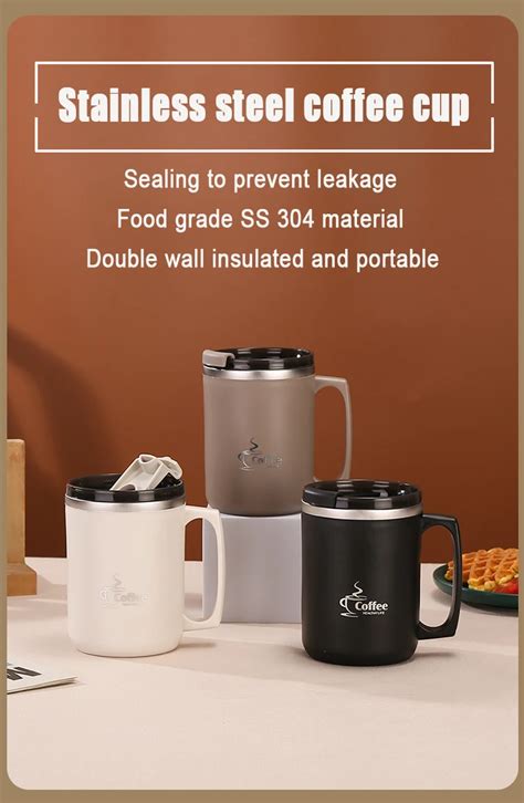 Eco Friendly Reusable 304 Stainless Steel Double Walled Thermo Coffee ...