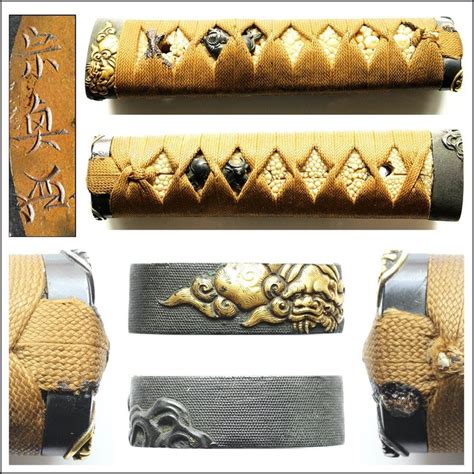 Tsuka With Fuchi Kashira Menuki Hilt Japanese Katana Catawiki