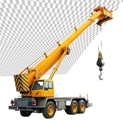 Telescopic Crane Isolated On White Background Premium Ai Generated Psd