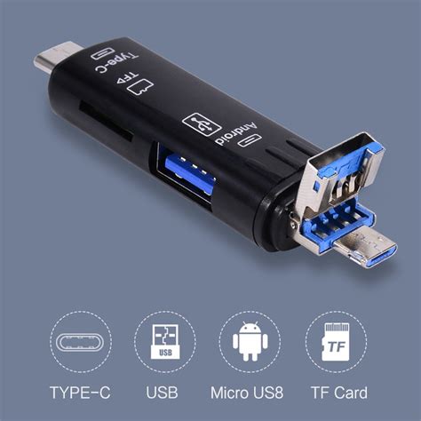 Leitor De Cart O Port Til Compacto Compat Vel Tipo C Usb Micro Tf