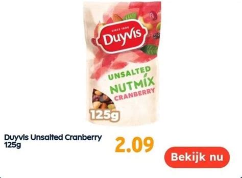 Duyvis Unsalted Cranberry G Aanbieding Bij Ochama