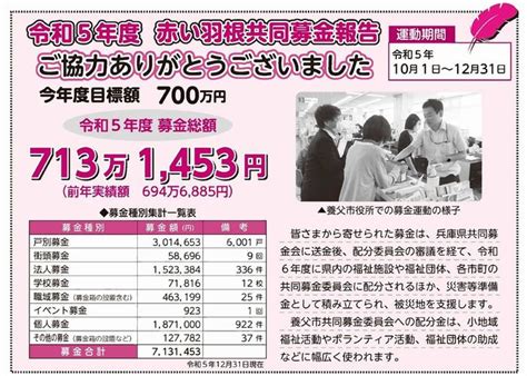 赤い羽根共同募金 養父市共同募金委員会｜社会福祉法人 養父市社会福祉協議会ホームページ