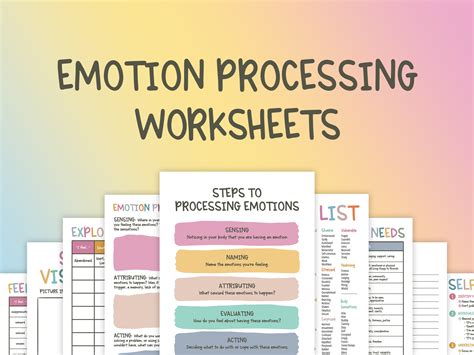 Emotion Processing Worksheets Mental Health Printable Etsy Uk