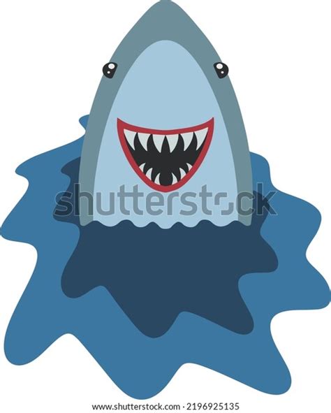 Cute Funny White Shark Face Stock Vector Royalty Free