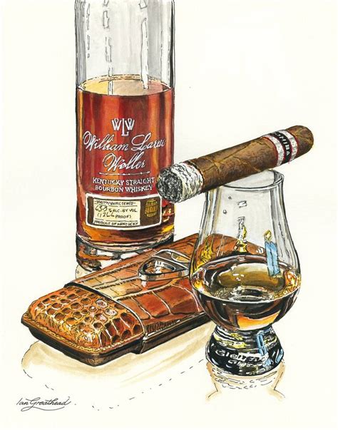 William Larue Weller Kentucky Straight Bourbon Whiskey Painting By Ian