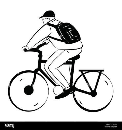 Man on bicycle illustration - vector clipart Stock Vector Image & Art ...