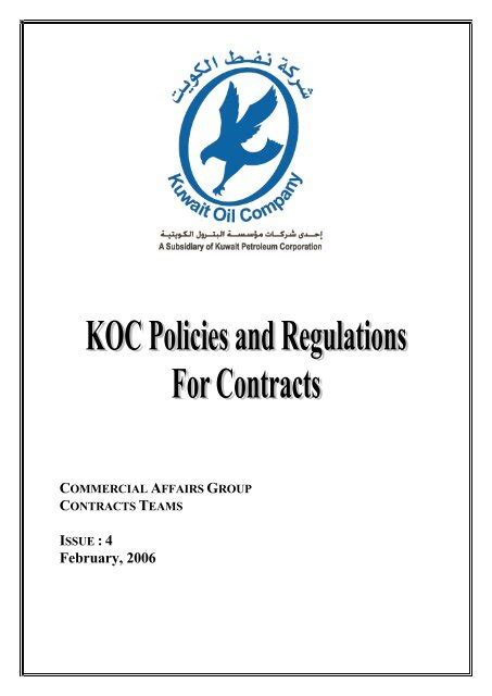 KOC Policies and Regulations for contracts - Kuwait Oil Company