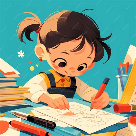 Premium Vector Children Making Cards And Drawings For Childrens Day