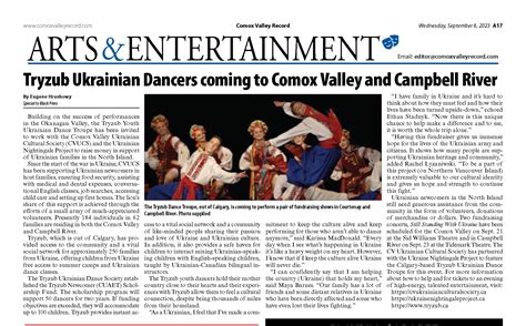 Tryzub Ukrainian Dancers Coming To The Comox Valley And Campbell River