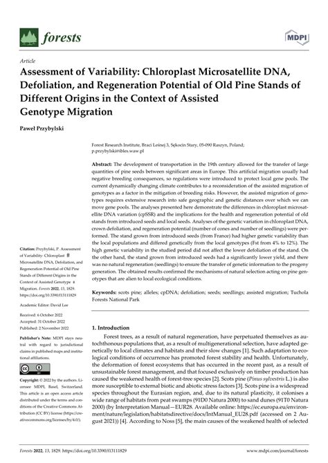 PDF Assessment Of Variability Chloroplast Microsatellite DNA