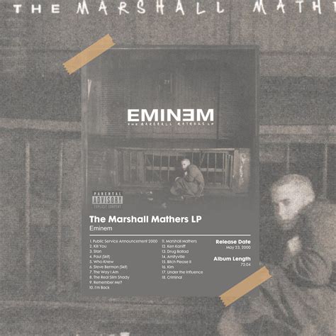 Eminem The Marshall Mathers Album Poster Etsy UK