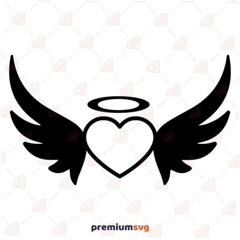 Heart Angel Wings Svg For Cricut Instant Download Premiumsvg