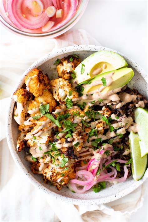 Roasted Cauliflower Burrito Bowls This Savory Vegan