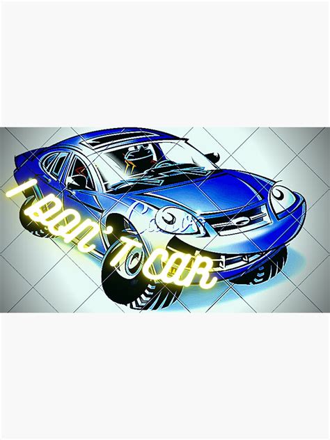"Little blue car" Sticker for Sale by Tchakou | Redbubble 