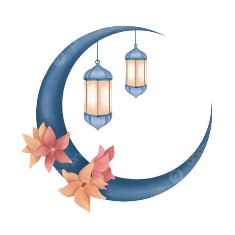 Decorações De Lua E Lanterna PNG Ramadã Decoração Islâmico Imagem