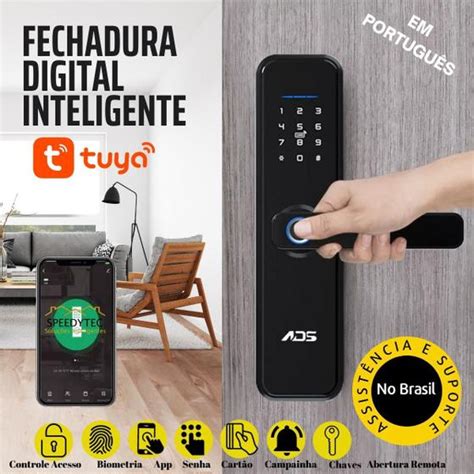 Fechadura Digital De Embutir Inteligente Ads Wi Fi Tuya Fechadura