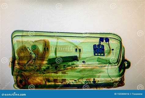 Scanned Baggage on the X-ray Scanner Screen Stock Photo - Image of ...