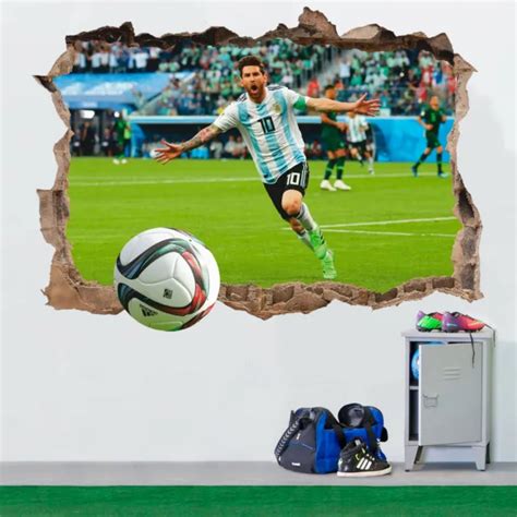 Football 3d Wall Decal Wall Sticker Lionel Messi Sport Decor £2370