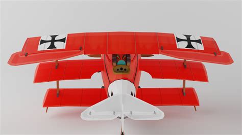 3D Red Baron Fokker Dr1 Cartoon Plane - TurboSquid 2020614