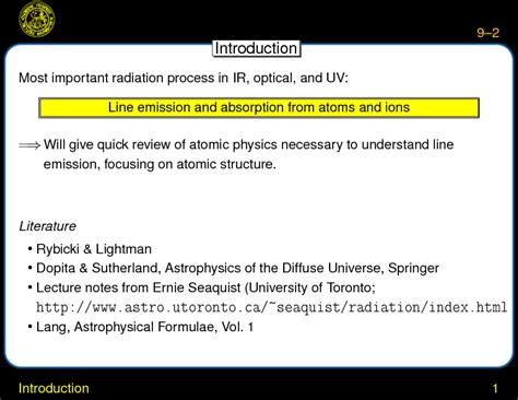 Astronomical Radiation Processes Chapter Atomic Physics Bohr