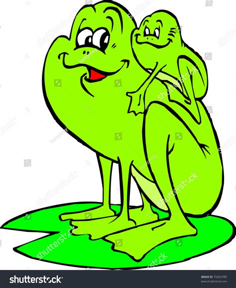 Daddy Frog Stock Vector Illustration 75055789 Shutterstock