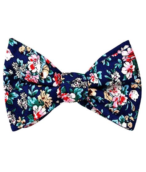 Cancún Blue Floral Self Tie Bow Tie Flower Wedding Untied Bowties Au Floral Necktie Bow Tie