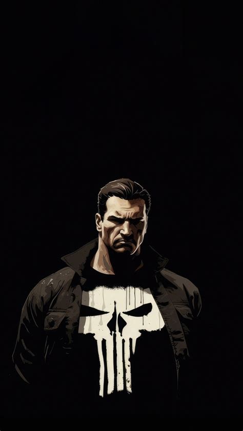 Punisher Superheroes Dark Black Minimalism Minimalist Artist