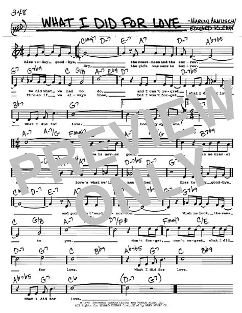 What I Did For Love | Sheet Music Direct