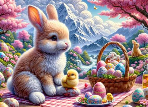 Frohe Ostern Mit Hasen Und Eiern Online Puzzle