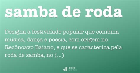 Samba De Roda Dicio Dicionário Online De Português