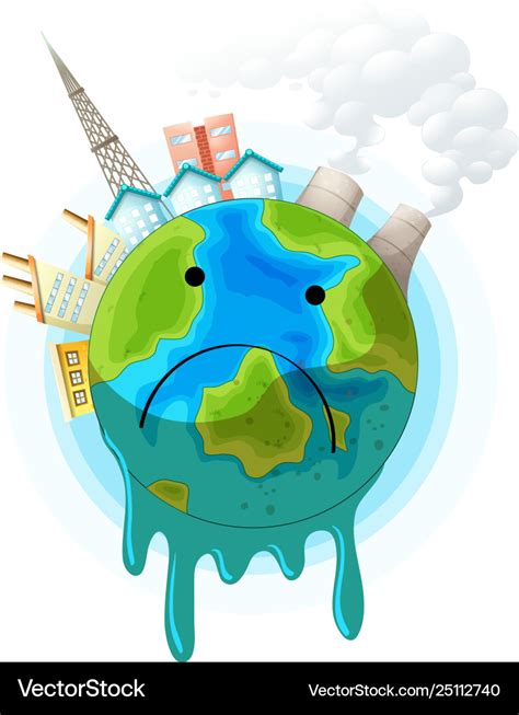 Sad Earth Concept Poster Royalty Free Vector Image