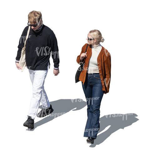 Cut Out Top View Of Two People Walking Vishopper
