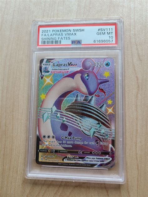 Pok Mon Lapras Vmax Sv Shining Fates Psa Gem Mint Values Mavin