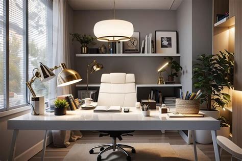 Premium AI Image Interior Home Office Decor With Lamp