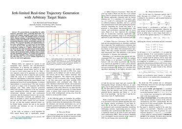 Jerk Limited Real Time Trajectory Generation With Arbitrary Target