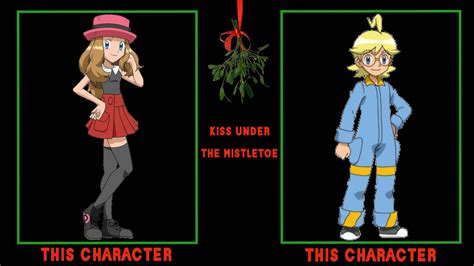 Serena And Clemont Kiss Under The Mistletoe By Mangaanimechampion On Deviantart