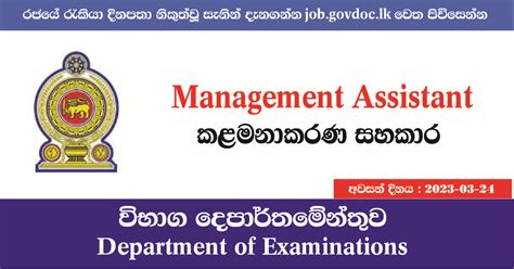 Management Assistant Jobs At Department Of Examinations Government Jobs In Sri Lanka