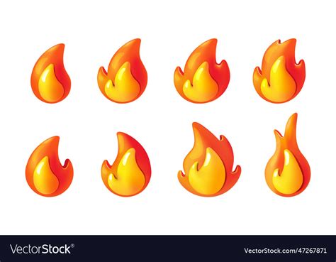 3d Fire Flame Hot Energy Icon Light Or Smoke Vector Image