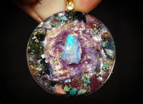 Fairy Stone Opal Orgonite Galaxy Pendant Meditation Tool Sensory Toy