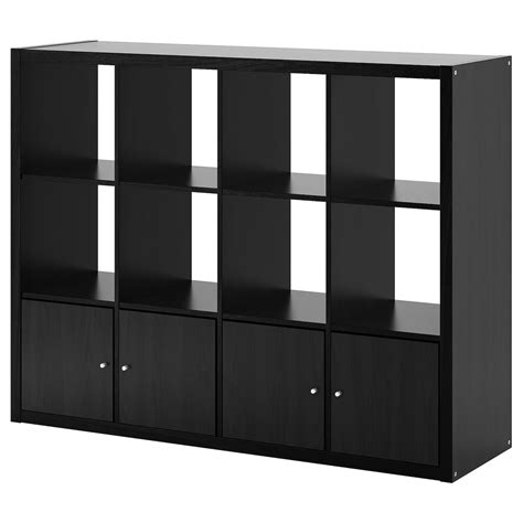 Kallax Shelf Unit With 4 Inserts Black Brown 5758x4378 Ikea